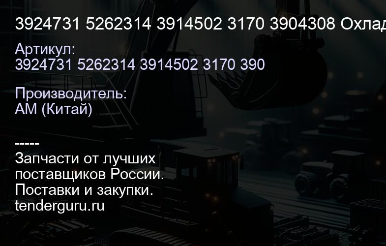 3924731 5262314 3914502 3170 3904308 Охладитель наддувочного воздуха 6CT | купить запчасти